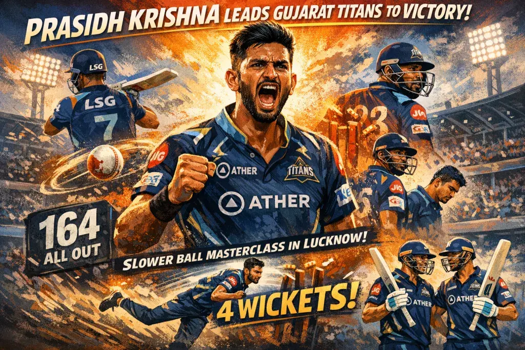 Prasidh Krishna Leads Gujarat Titans to Victory With Four-Wicket Haul in Lucknow